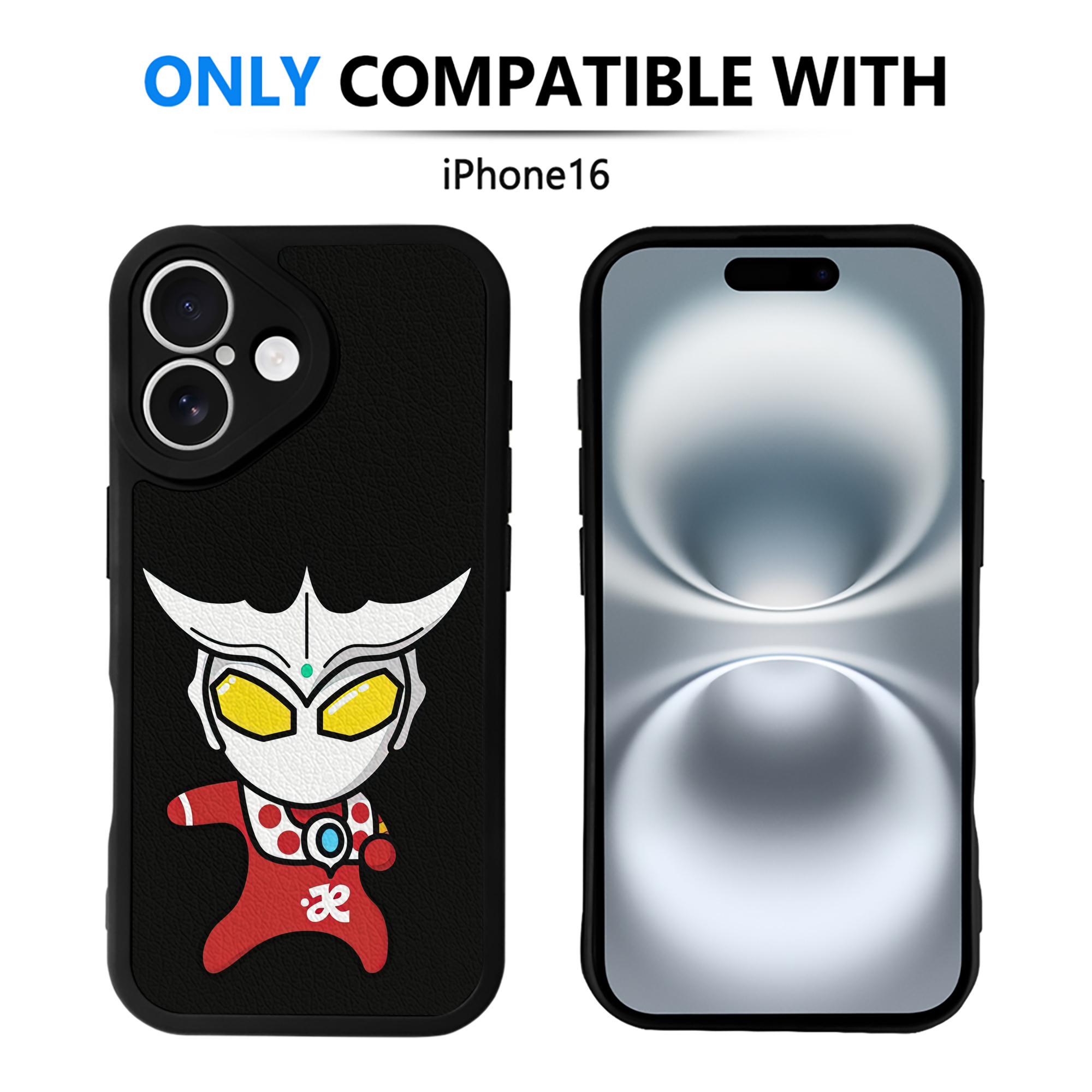（画像用） ウルトラマン Ultraman 【iPhone 16シリーズ対応】シリコンスマホケース（レザー調） 材質：シリコン